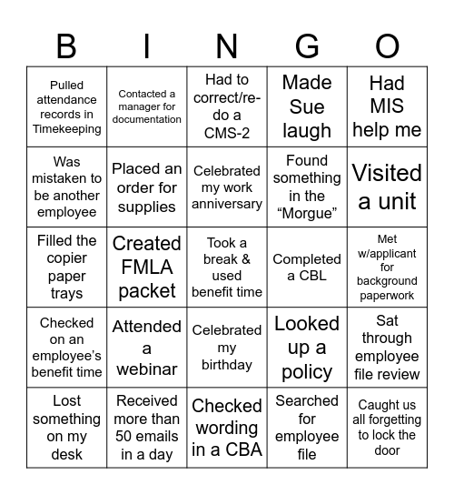 2024 Human Resources BINGO Card