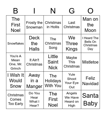 Five-0-Five Music Bingo - Christmas 2 Bingo Card
