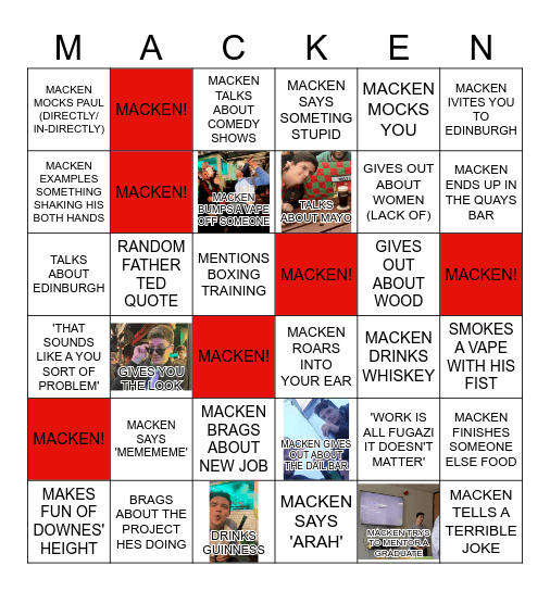 MACKEN BINGO Card