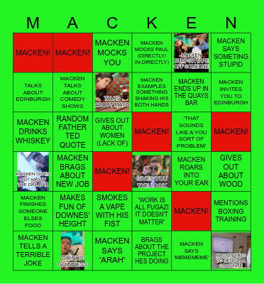 MACKEN BINGO Card