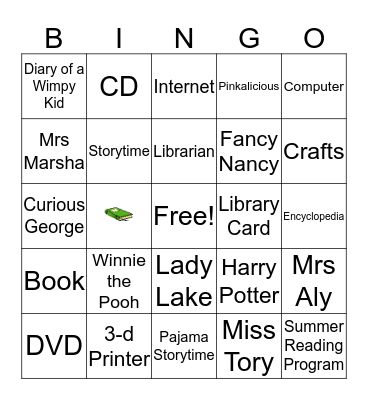 Library Bingo Card