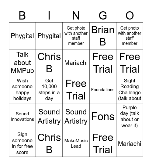 Midwest Booth Bingo Card