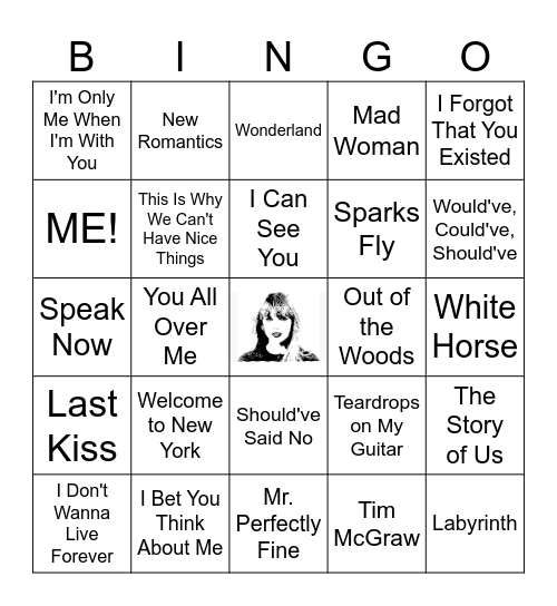 Music Bingo (Taylors Version) Bingo Card