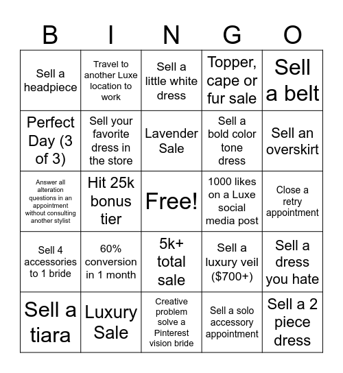 Holly <3 Bingo Card