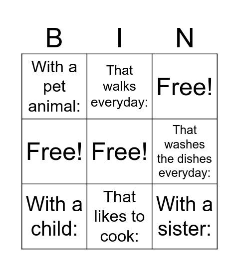 Find Someone Bingo Card