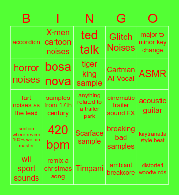 Kelland Producer Bingo [Round 1] Dec13 Bingo Card