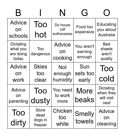 Ivy's Bingo Bonanza Bingo Card