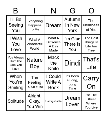 Ya Like Jazz? Bingo Card