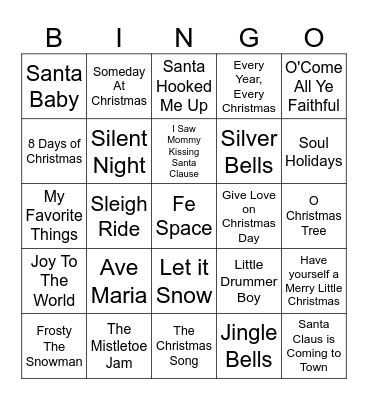 Fellowship Friday: Holiday Edition Bingo Card