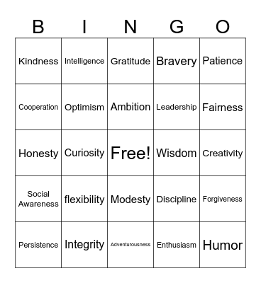 Strength Bingo Card