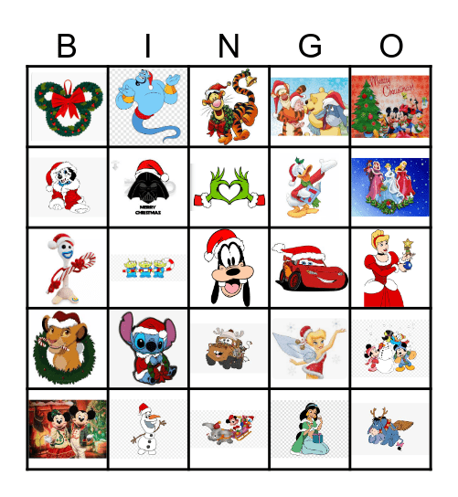 Disney Christmas Bingo Card