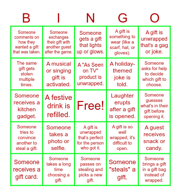 2023 Family Christmas Party Bingo Card