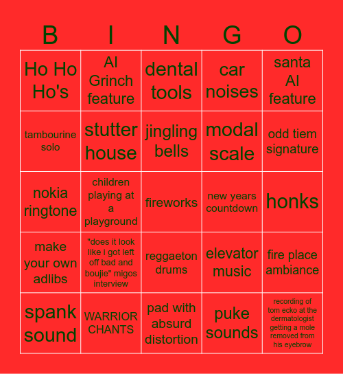 Kelland Producer Bingo Round 2 [Dec13] Bingo Card