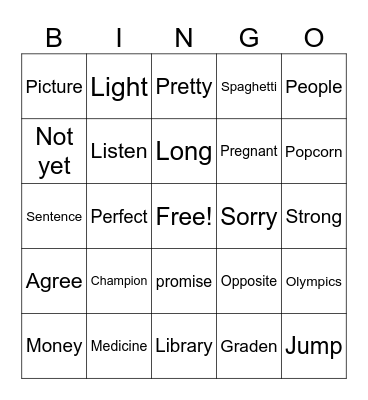 ASL Fingerspelling 151-200 1(4-6) Bingo Card