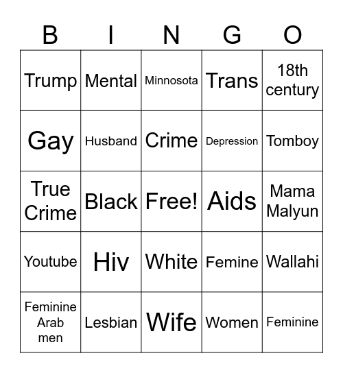 Basra Bingo Card