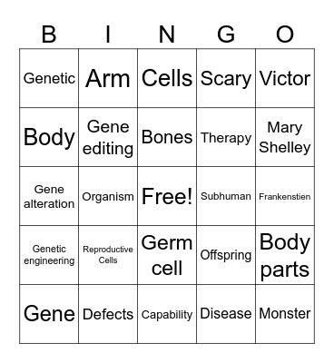 Genetic Engineering Bingo Card