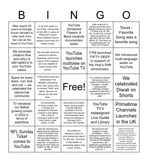 YT EO23 Bingo Card
