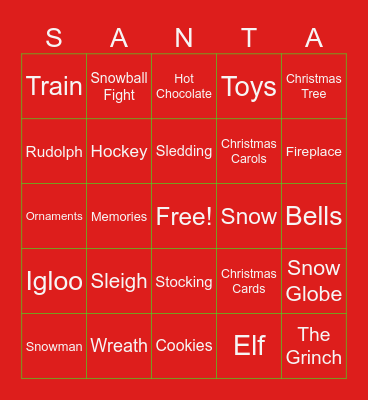 Santa, I Know Him! Bingo Card
