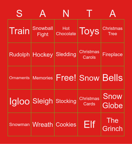 Santa, I Know Him! Bingo Card