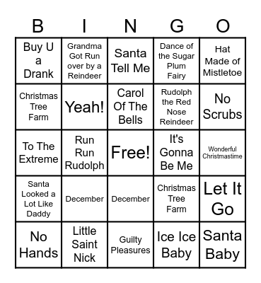 A Very Donkey Christmas Party Bingo Card