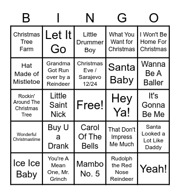 A Very Donkey Christmas Party Bingo Card