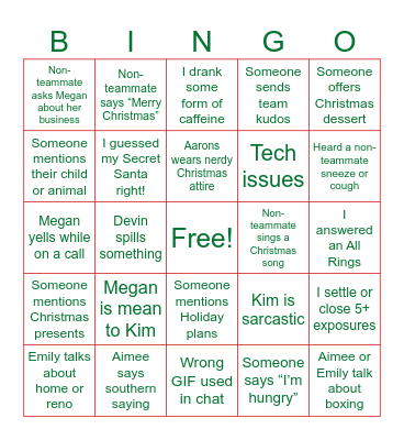 🎄Holi-Dye BINGO🎄 Bingo Card