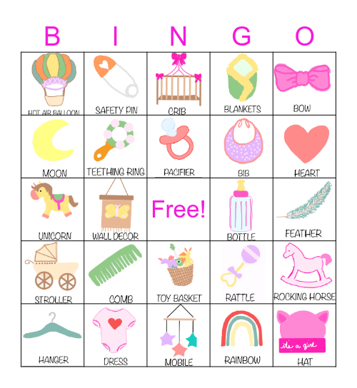 B A B Y   G I R L Bingo Card