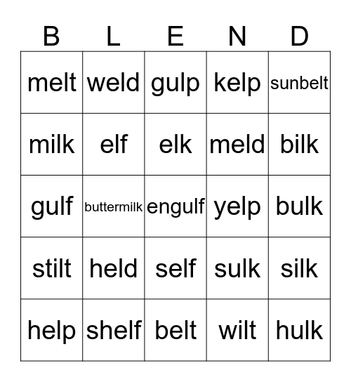 BLENDO Bingo Card