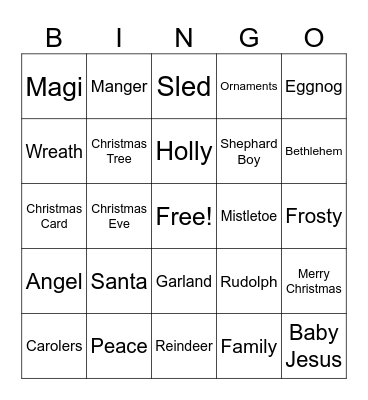 CHRISTMAS BINGO BLAST Bingo Card