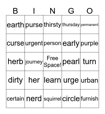 Stressed 'ER' Bingo Card