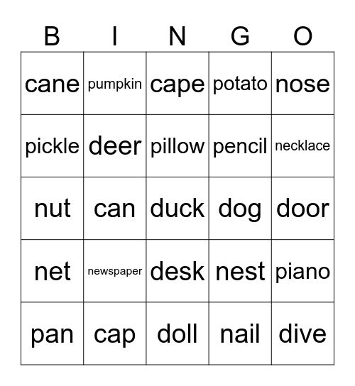 week 2 Bingo Card