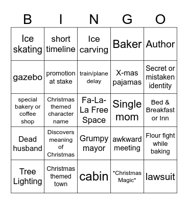 Hallmark Christmas Movie Bingo Card