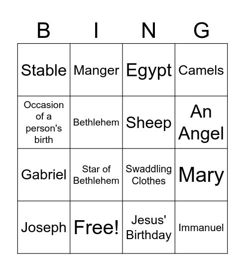 Christmas Story Bingo Card