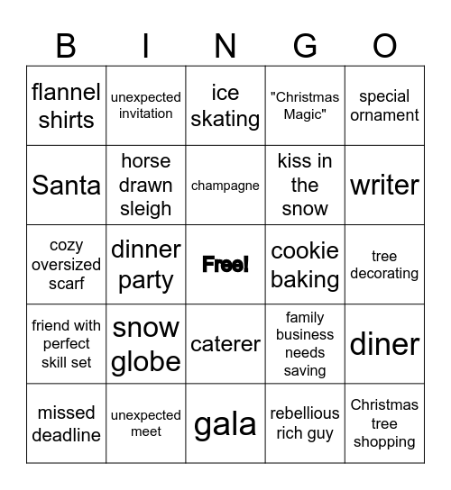 Hallmark Christmas Movie Bingo Card