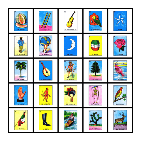 Loteria de México Bingo Card