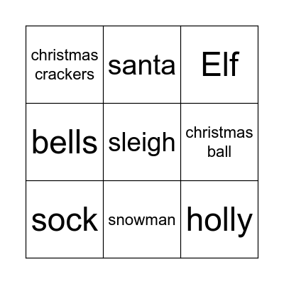 Christmas bingo Card