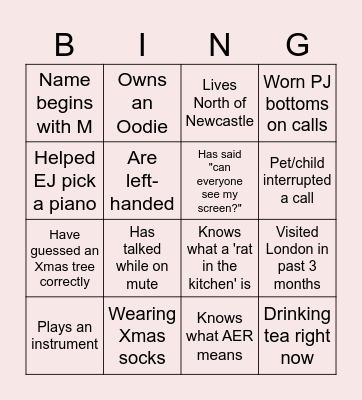 VM Bingo Card