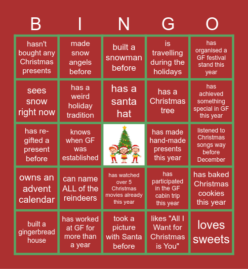 Grønn Framtid Christmas Bingo Card