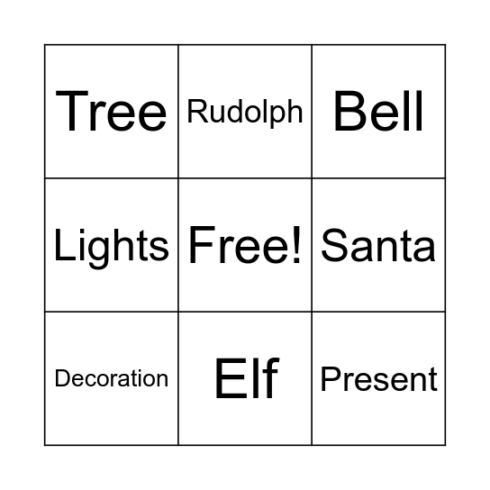 CHRISTMAS Bingo Card