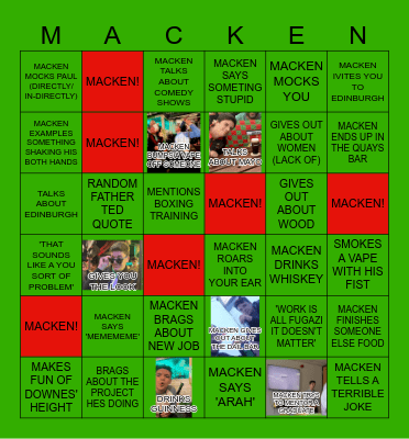 MACKEN BINGO Card