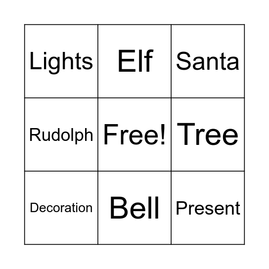 CHRISTMAS BINGO Card