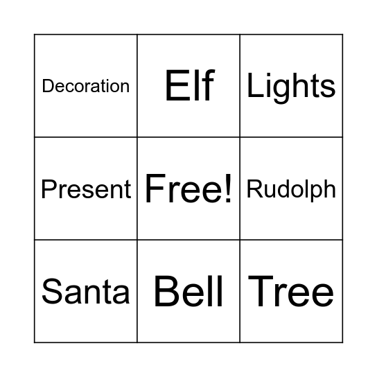 CHRISTMAS BINGO Card