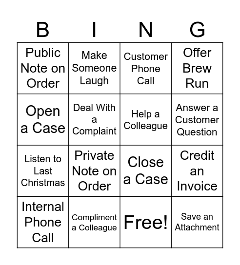 Office Christmas Bingo Card