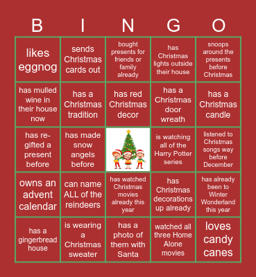 People Team Christmas Bingo Card