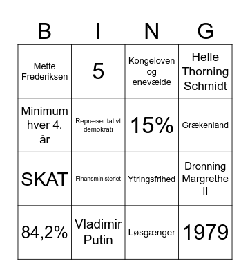 Demokratibingo Card