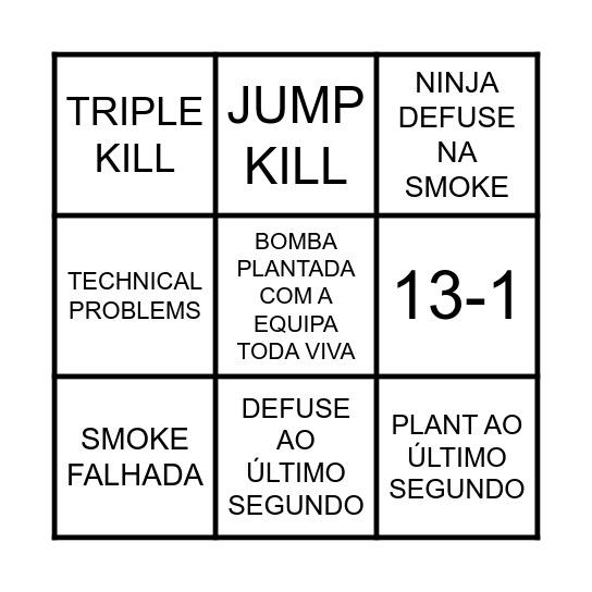 PGL MAJOR BINGO Card
