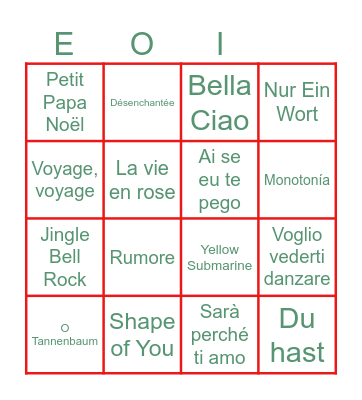 FESTIVAL EOI 2023 Bingo Card