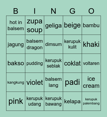 younjung Bingo Card