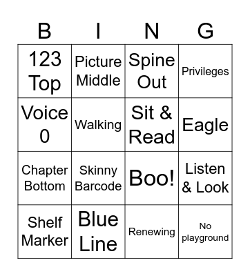 Library Bingo Card