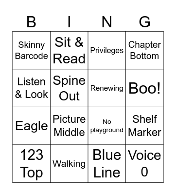 Library Bingo Card